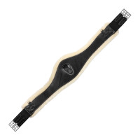 Sangle obstacle en cuir avec laine synthétique amovible Acavallo Noir