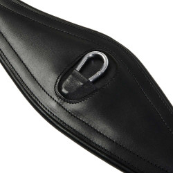 Ledersprunggurt mit elastischen Bändern Amelie Equestro Schwarz