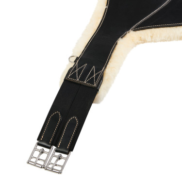 Bauchgurt mit Lammfell für Hindernisreiten Aline Equestro Schwarz