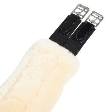 Bauchgurt mit Lammfell für Hindernisreiten Aline Equestro Schwarz