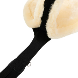 Bauchgurt mit Lammfell für Hindernisreiten Aline Equestro Schwarz