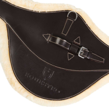 Bauchgurt mit Lammfell für Hindernisreiten Aline Equestro Dunkelbraun