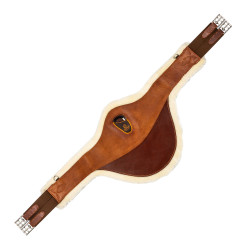 Springgurt mit Bauchlatz aus Leder und abnehmbarem Kunstfell Acavallo