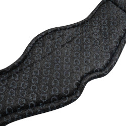 Leder-Dressurgurt mit graviertem Equestro-Logo Schwarz