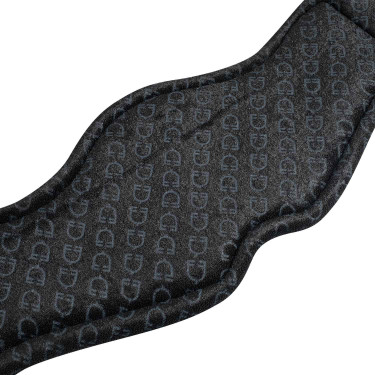 Leder-Dressurgurt mit graviertem Equestro-Logo Schwarz