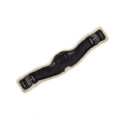 Kurzer Gurt aus Gel und PVC mit Edelstahlschnallen und ökologischer Wolle von Acavallo Kurzer Gurt aus Gel und PVC mit Edelstahlschnallen und ökologischer Wolle von Acavallo