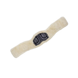 Kurzer Gurt aus Gel und PVC mit Edelstahlschnallen und ökologischer Wolle von Acavallo Kurzer Gurt aus Gel und PVC mit Edelstahlschnallen und ökologischer Wolle von Acavallo