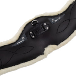 Kurzer Gurt aus Gel und PVC mit Edelstahlschnallen und ökologischer Wolle von Acavallo Kurzer Gurt aus Gel und PVC mit Edelstahlschnallen und ökologischer Wolle von Acavallo