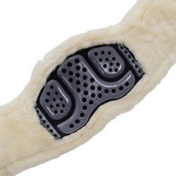 Kurzer Gurt aus Gel und PVC mit Edelstahlschnallen und ökologischer Wolle von Acavallo Kurzer Gurt aus Gel und PVC mit Edelstahlschnallen und ökologischer Wolle von Acavallo