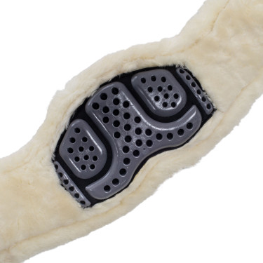 Kurzer Gurt aus Gel und PVC mit Edelstahlschnallen und ökologischer Wolle von Acavallo Kurzer Gurt aus Gel und PVC mit Edelstahlschnallen und ökologischer Wolle von Acavallo
