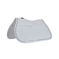 Tapis de selle de saut poney Diamond en coton avec galons Equestro Blanc