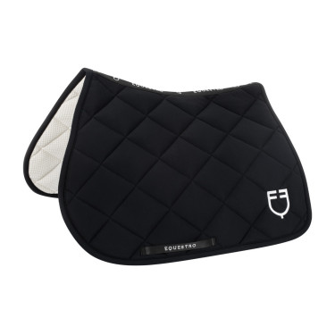 Spring-Sattelpad aus technischem Stoff mit gesticktem Logo Black Line Edition Equestro Marine Marineblau