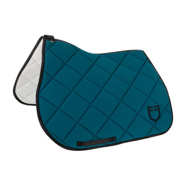 Spring-Satteldecke aus technischem Gewebe mit GP Equestro-Logo Petrol / Schwarz Blau