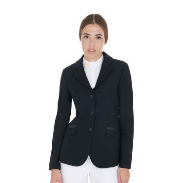 Wettkampfjacke Damen aus technischem Stretchstoff Equestro Schwarz