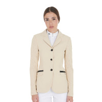 Veste de concours perforée femme 3 boutons Equestro Beige Veste de concours perforée femme 3 boutons Equestro Beige