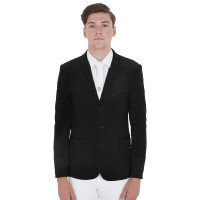 Veste de concours perforée homme 3 boutons Equestro Noir