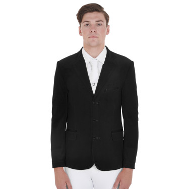 Wettkampfjacket perforiert Herren 3 Knöpfe Equestro Schwarz Wettkampfjacket perforiert Herren 3 Knöpfe Equestro Schwarz