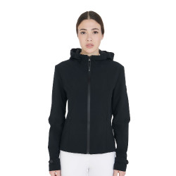 Taillierte Softshell-Jacke mit winddichtem Reißverschluss für Damen Equestro Schwarz Taillierte Softshell-Jacke mit winddichtem Reißverschluss für Damen Equestro Schwarz