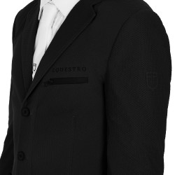 Wettkampfjacket perforiert Herren 3 Knöpfe Equestro Schwarz Wettkampfjacket perforiert Herren 3 Knöpfe Equestro Schwarz