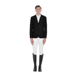 Wettkampfjacket perforiert Herren 3 Knöpfe Equestro Schwarz Wettkampfjacket perforiert Herren 3 Knöpfe Equestro Schwarz