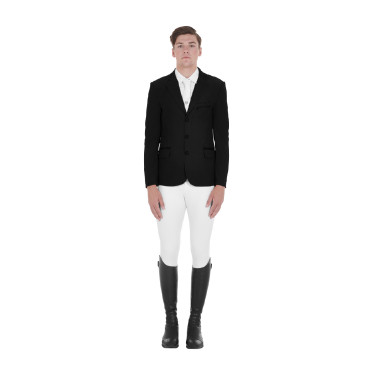 Wettkampfjacket perforiert Herren 3 Knöpfe Equestro Schwarz Wettkampfjacket perforiert Herren 3 Knöpfe Equestro Schwarz