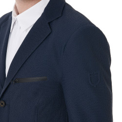 Wettkampfjacket perforiert Herren 3 Knöpfe Equestro Marine Marineblau