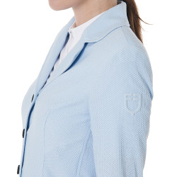Wettkampfjacke perforiert Damen 4 Knöpfe Equestro Himmelblau