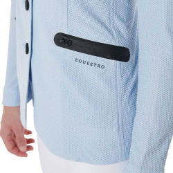 Wettkampfjacke perforiert Damen 4 Knöpfe Equestro Himmelblau