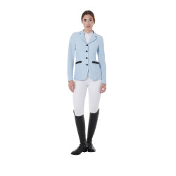Wettkampfjacke perforiert Damen 4 Knöpfe Equestro Himmelblau