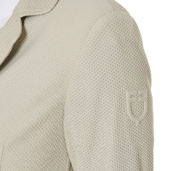 Wettkampfjacke perforiert Damen 4 Knöpfe Equestro Oxford-Tan Rosa