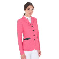 Wettkampfjacke perforiert Damen 4 Knöpfe Equestro Schwarz Wettkampfjacke perforiert Damen 4 Knöpfe Equestro Schwarz