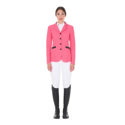 Wettkampfjacke perforiert Damen 4 Knöpfe Equestro Geißblatt Rosa