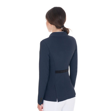 Wettkampfjacke perforiert Damen 4 Knöpfe Equestro Marineblazer Marineblau