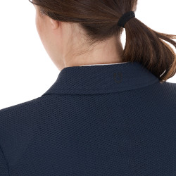 Wettkampfjacke perforiert Damen 4 Knöpfe Equestro Marineblazer Marineblau