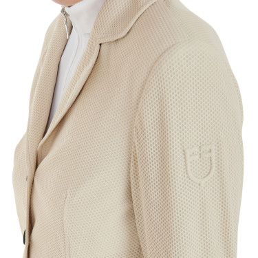 Veste de concours perforée femme 4 boutons Equestro Beige