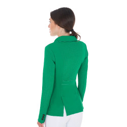 Damen-Wettkampfjacke perforiert 3 Knöpfe Equestro Überseeblau Gr&uuml;n