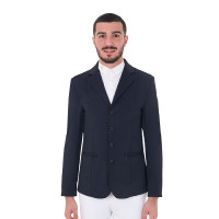 Wettkampfjacke Herren mit kontrastierend gesticktem Logo Equestro Schwarz