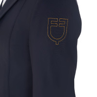 Wettkampfjacke Herren mit kontrastierend gesticktem Logo Equestro Schwarz