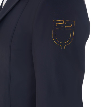 Wettkampfjacke Herren mit kontrastierend gesticktem Logo Equestro Marineblazer Marineblau