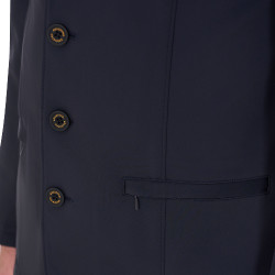 Wettkampfjacke Herren mit kontrastierend gesticktem Logo Equestro Marineblazer Marineblau