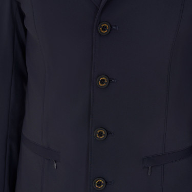 Wettkampfjacke Herren mit kontrastierend gesticktem Logo Equestro Marineblazer Marineblau