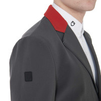 Wettkampfjacke Herren 3 Knöpfe Elegance Equestro Grau / Bordeaux