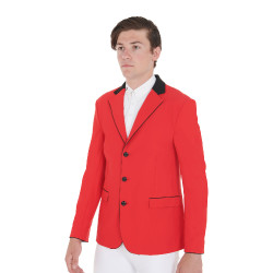 Wettkampfjacke Herren 3 Knöpfe Elegance Equestro Rot / Schwarz
