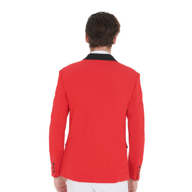 Wettkampfjacke Herren 3 Knöpfe Elegance Equestro Rot / Schwarz