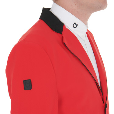 Wettkampfjacke Herren 3 Knöpfe Elegance Equestro Rot / Schwarz
