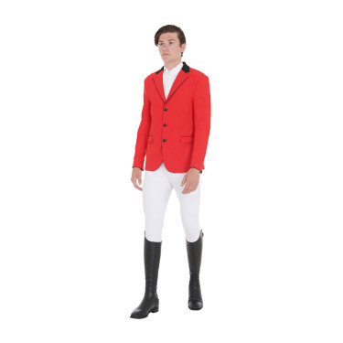 Wettkampfjacke Herren 3 Knöpfe Elegance Equestro Rot / Schwarz