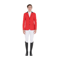 Wettkampfjacke Herren 3 Knöpfe Elegance Equestro Rot / Schwarz