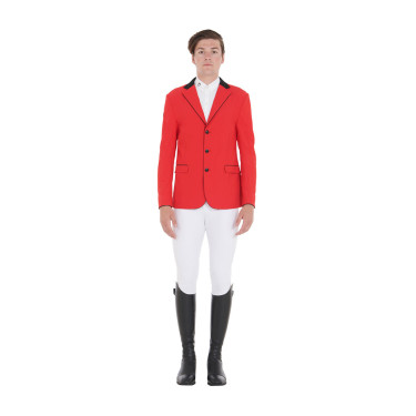Wettkampfjacke Herren 3 Knöpfe Elegance Equestro Rot / Schwarz