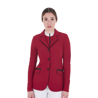 Wettkampfjacke Damen aus technischem Stretchstoff Equestro Roller Beige