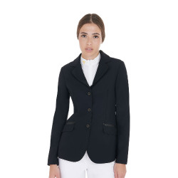Wettkampfjacke Damen aus technischem Stretchstoff Equestro Schwarz